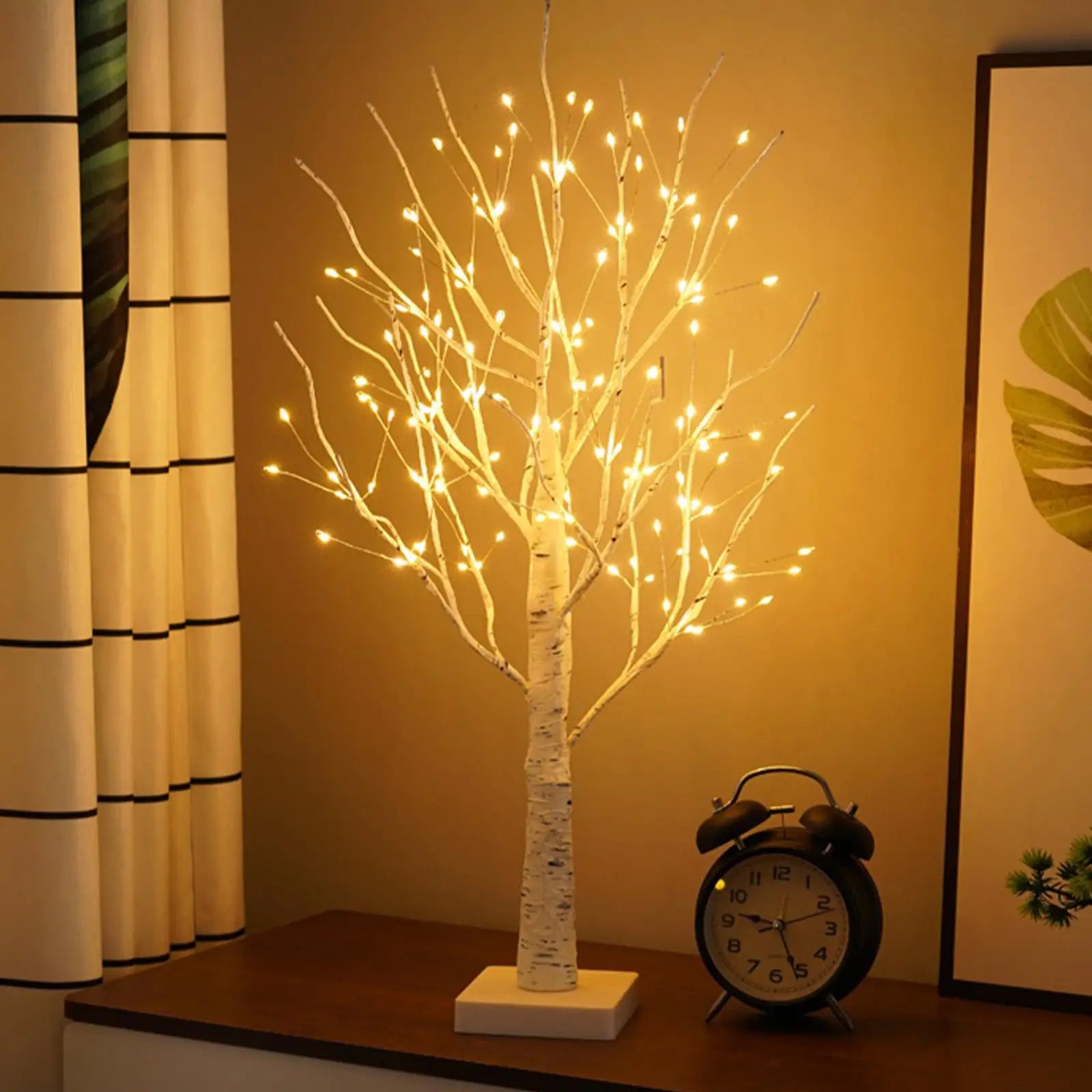 Decoratieve Berkenhouten Lichtboom met LED-Verlichting 60 cm Warm Sfeerlicht Natuurboom Decoratie voor Woonkamer Slaapkamer | Sansoti