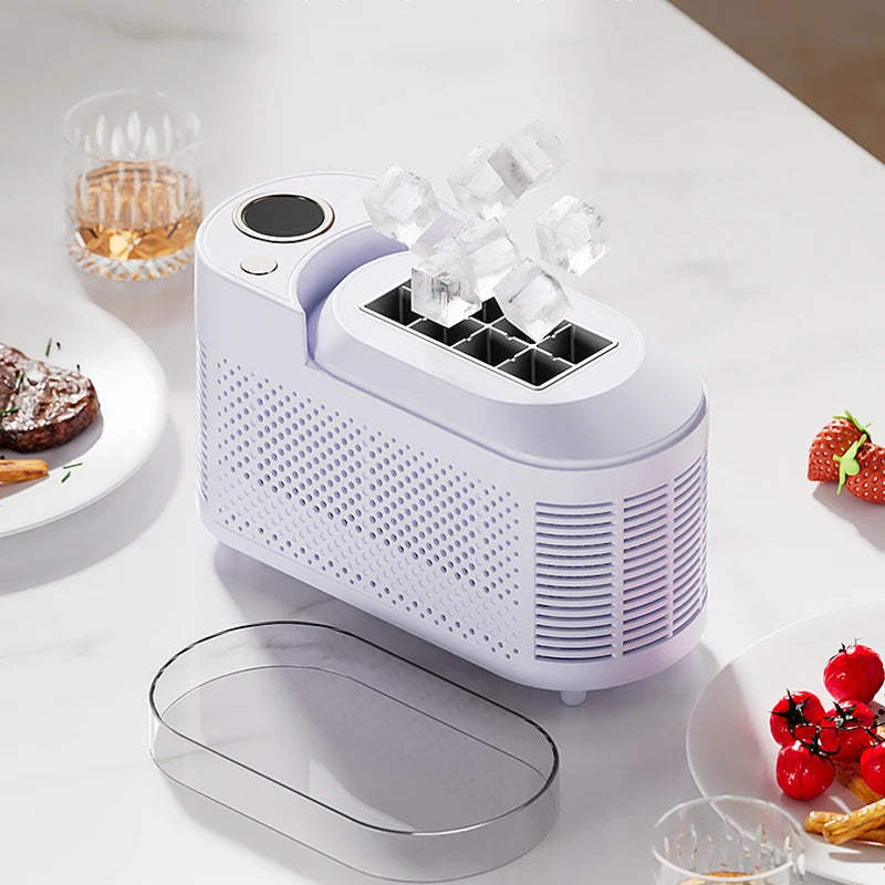 Machine à Glace Compacte Automatique ABS Aluminium 120W Portable Maison Bureau Camping Fabricant de Glaçons Mini Bureau Machine à Glaçons Rapide | Restfield