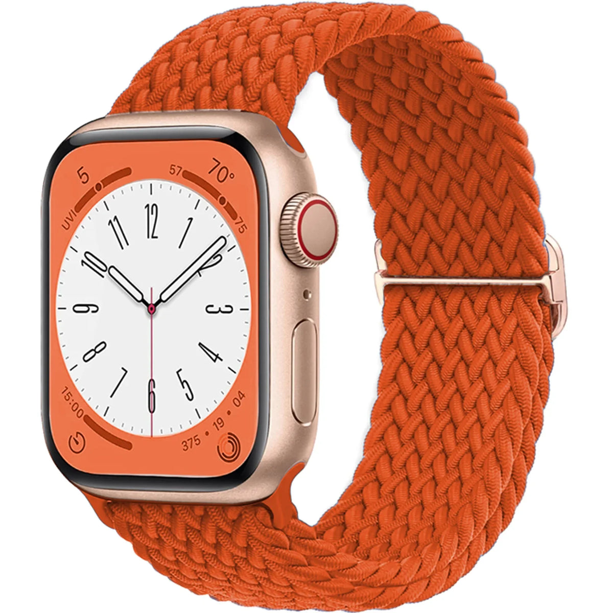 Elastisch gevlochten nylon smartwatch-bandje, 38–49 mm, verstelbaar en ademend, sportband voor Apple Watch | Sansoti