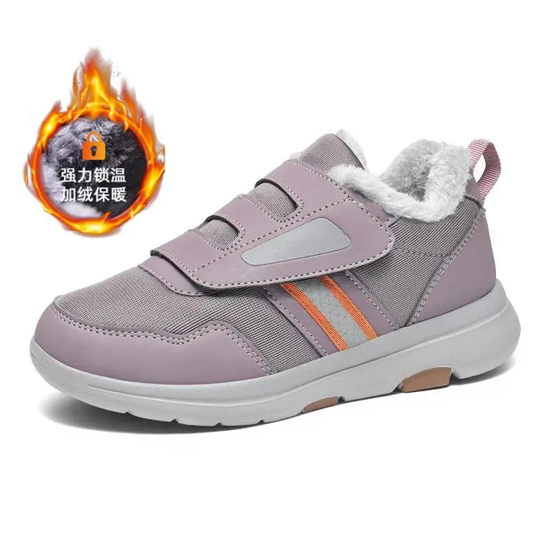 Wanderschuhe Damen Winter Verstellbarer Klettverschluss Extra breites Fußbett Stoßdämpfende Komfortschuhe | Sansoti