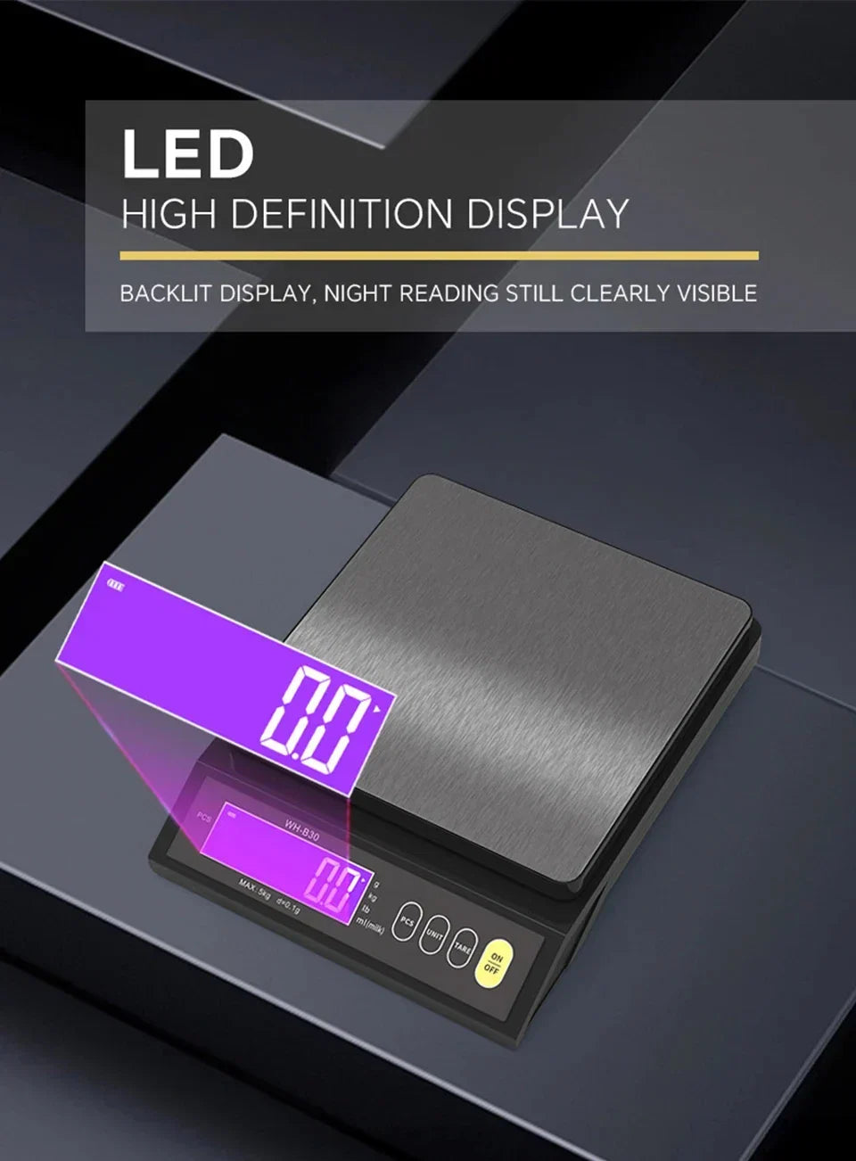 Digitale Keukenweegschaal RVS Waterdicht 10kg Precisie Bakken Koken Portioneren Oplaadbaar LCD Display | Sansoti
