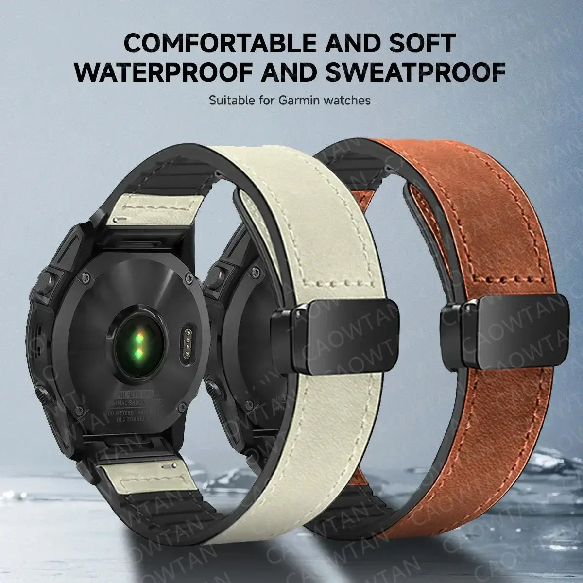 Lederarmband für Smartwatches mit magnetischem Verschluss, Schnellwechselsystem, 20 mm, 22 mm, 26 mm, universell | Sansoti
