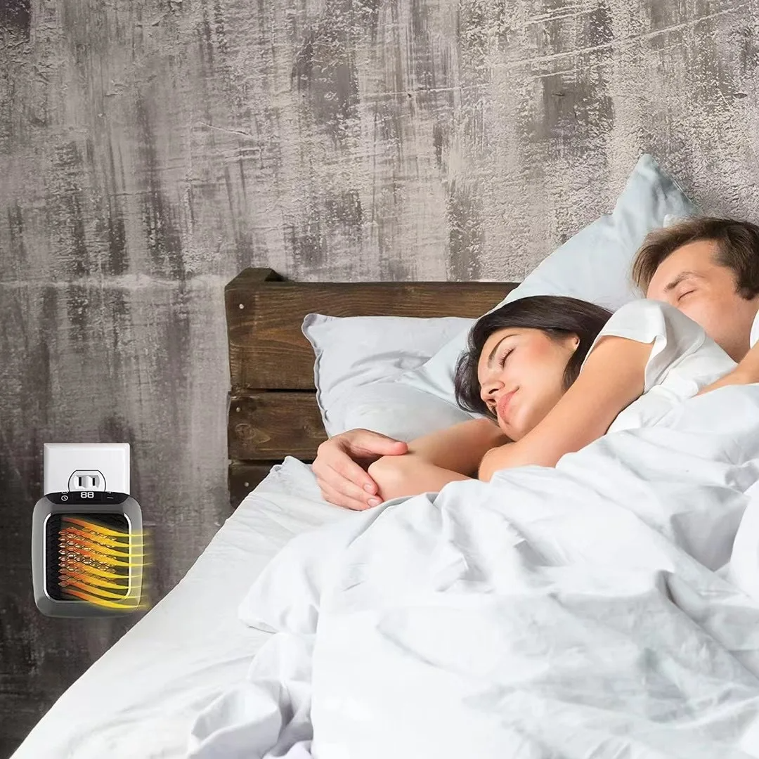 Compacte Wandkachel 800W Direct Warmte ABS Zilver Plug-In Elektrische Verwarming voor Slaapkamer en Badkamer | Sansoti