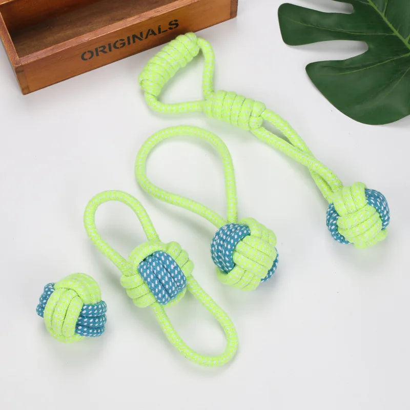 Jouet interactif pour chien en coton avec corde à tirer, soin des dents, pour grands et petits chiens, jouet à mâcher durable | Sansoti