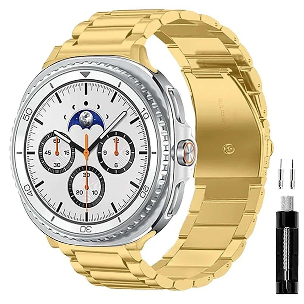 Metalowa bransoleta na smartwatch, ogniwa ze stali nierdzewnej, 40 mm, 44 mm, 46 mm, srebrna, złota, czarna, różowa, pasek na nadgarstek do zegarka | Sansoti