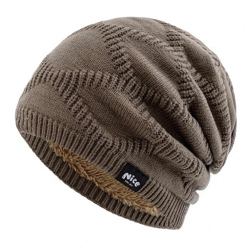 Gebreide Wintermuts Unisex Fleece Gevoerd Slouchy Beanie Volwassenen Breipatroon Outdoor Hoofddeksel | Sansoti