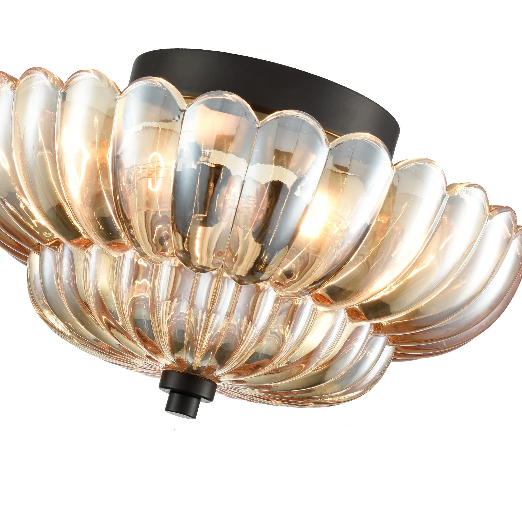 Retro Plafondlamp van Glas – Amberkleurig of Helder – Nostalgische Sfeerverlichting voor Keuken Woonkamer Eetkamer – Vintage Design – E27 Fitting | Sansoti