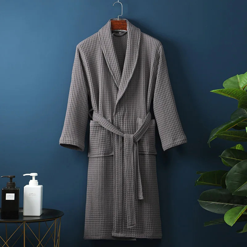 Katoenen Badjas Dames Heren Ochtendjas Zachte Badstof Kimono Wellness Spa Comfort Luxe Huispak Sauna | Sansoti