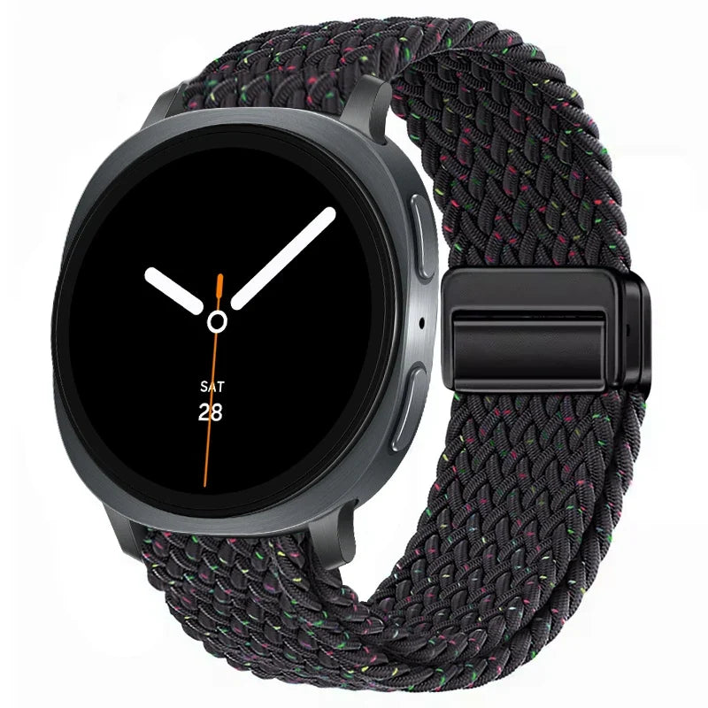 Geflochtenes Nylon-Smartwatch-Armband, atmungsaktiv, verstellbar, mit Metallschließe, für Galaxy-Uhr | Sansoti