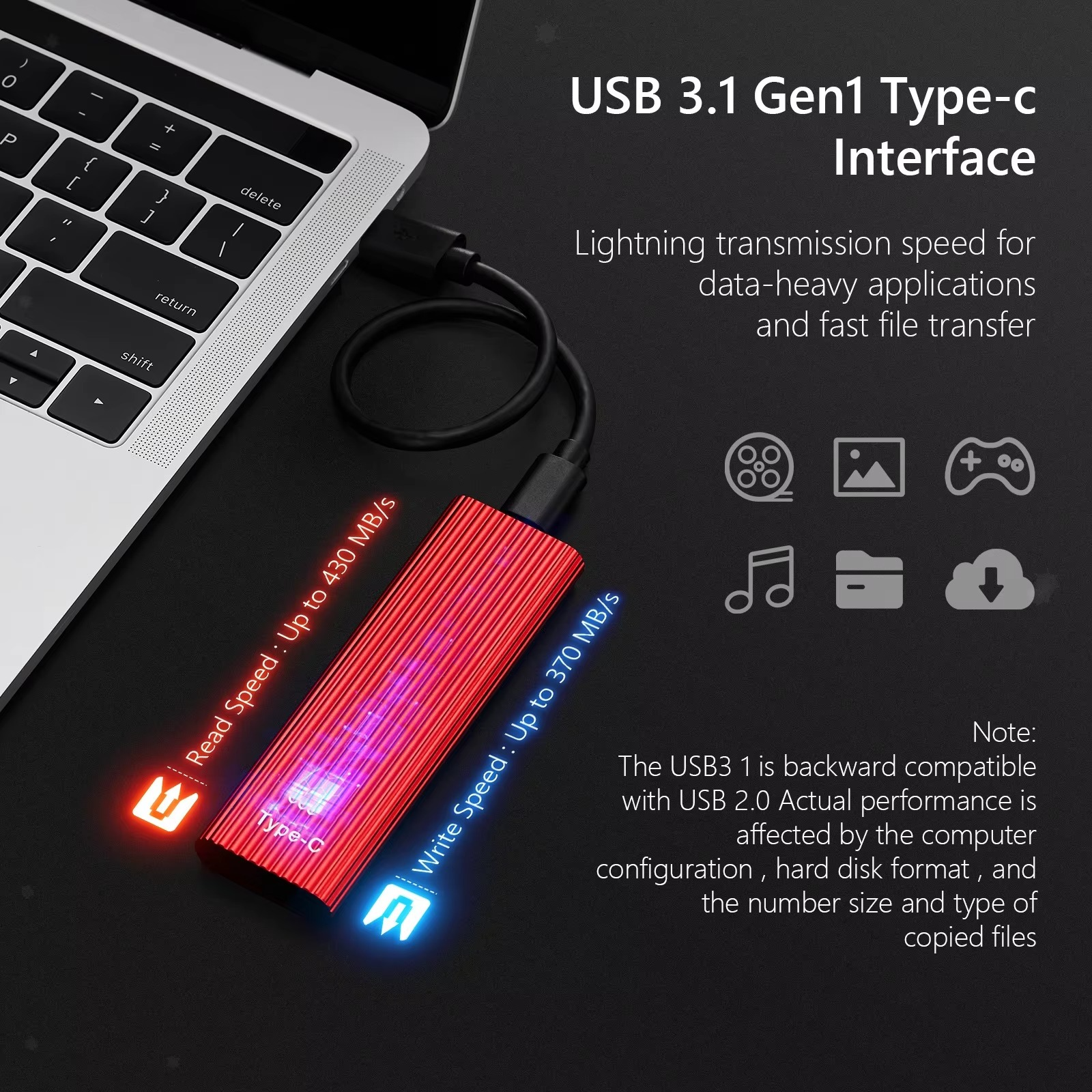 Draagbare SSD Externe Harde Schijf USB 3.1 Snelle Overdracht Solid State Drive Compacte Opslag | Sansoti