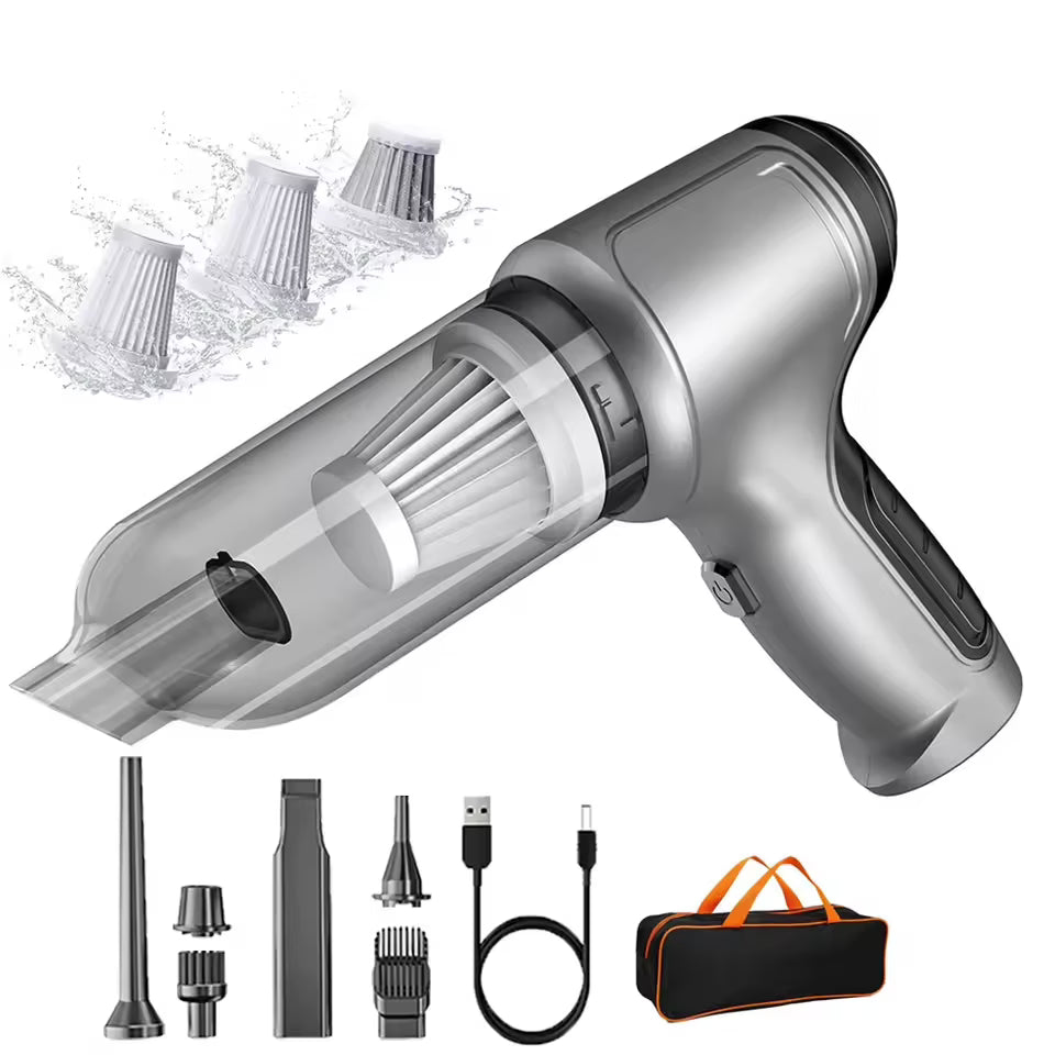 Draadloze Handstofzuiger met 2-in-1 Zuig- en Blaasfunctie – Compacte Huishoudstofzuiger met HEPA-Filter en Geluidsreductie | Sansoti