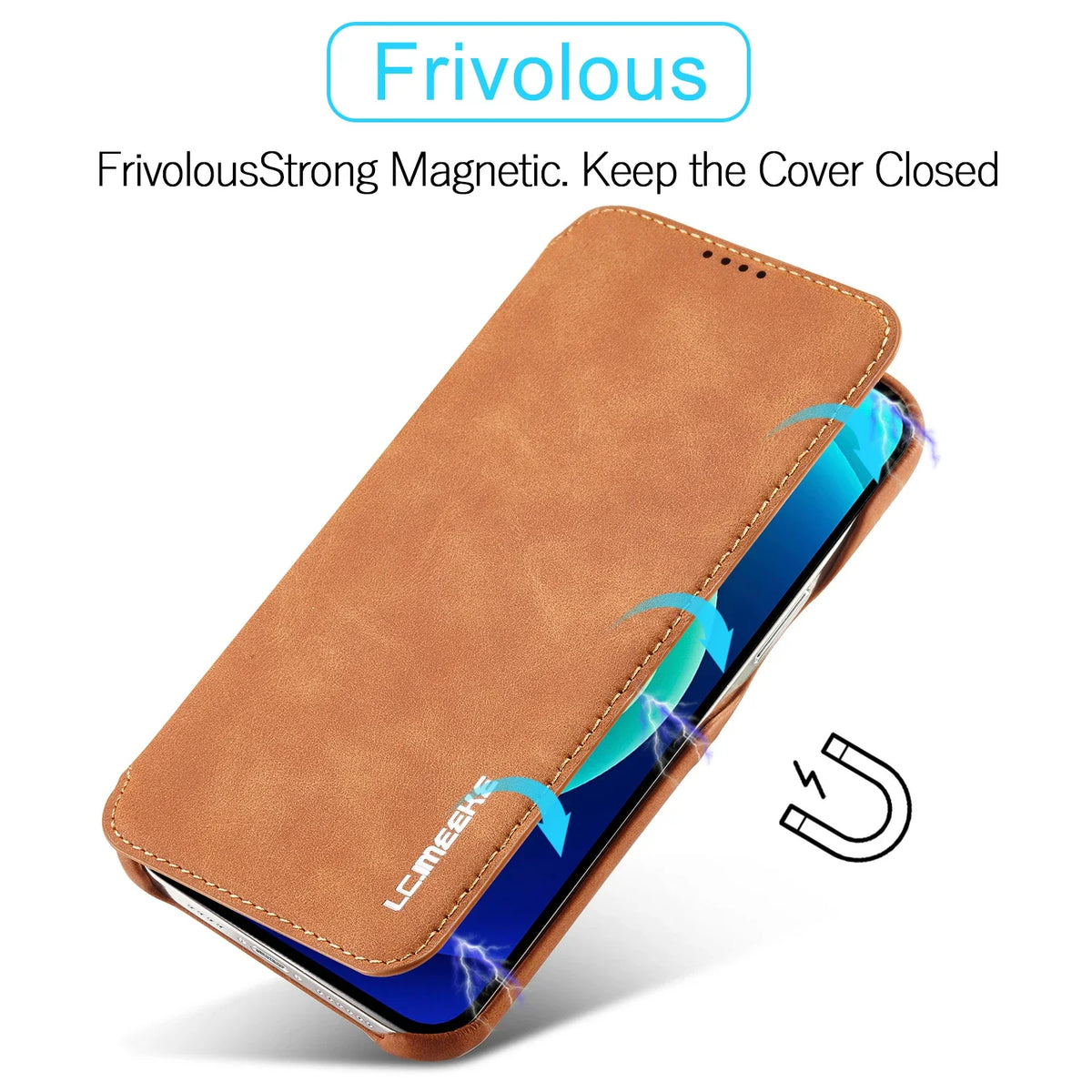 Étui portefeuille à rabat en cuir avec fente pour carte pour divers modèles de smartphones, étui portefeuille compact | Sansoti