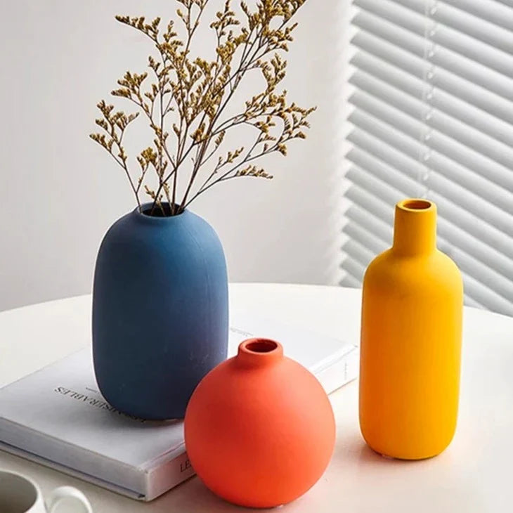 Scandinavische Keramische Vaas Handbeschilderd Modern Decoratief Wonen | Sansoti