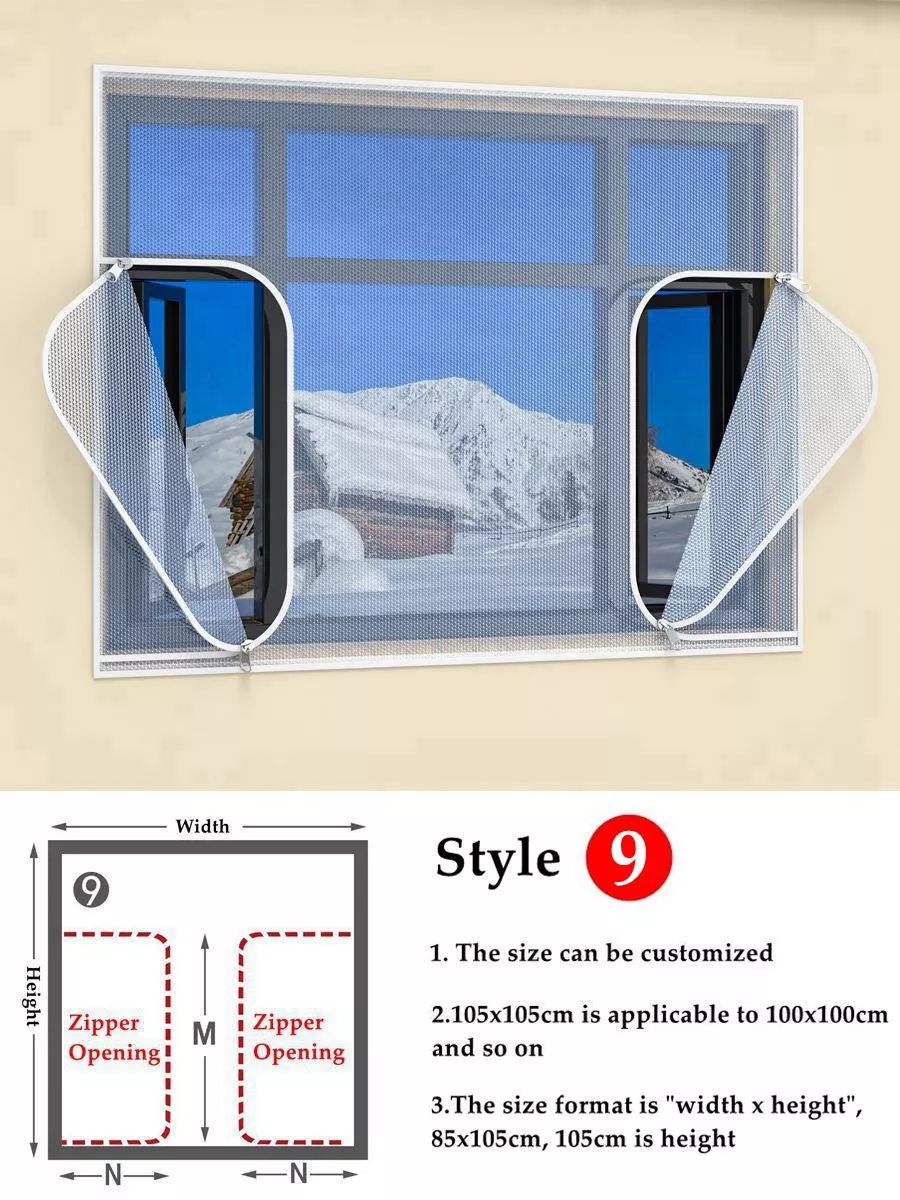Doppelschichtige Fensterfolie mit selbstklebendem Reißverschluss für optimale Wärmeisolierung, transparent, energiesparend | Sansoti