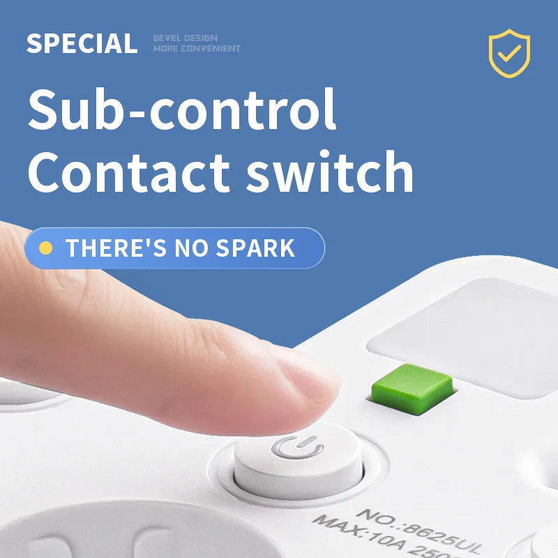 Multiprise multiple avec USB et USB-C, interrupteur et protection contre les surtensions | Restfield