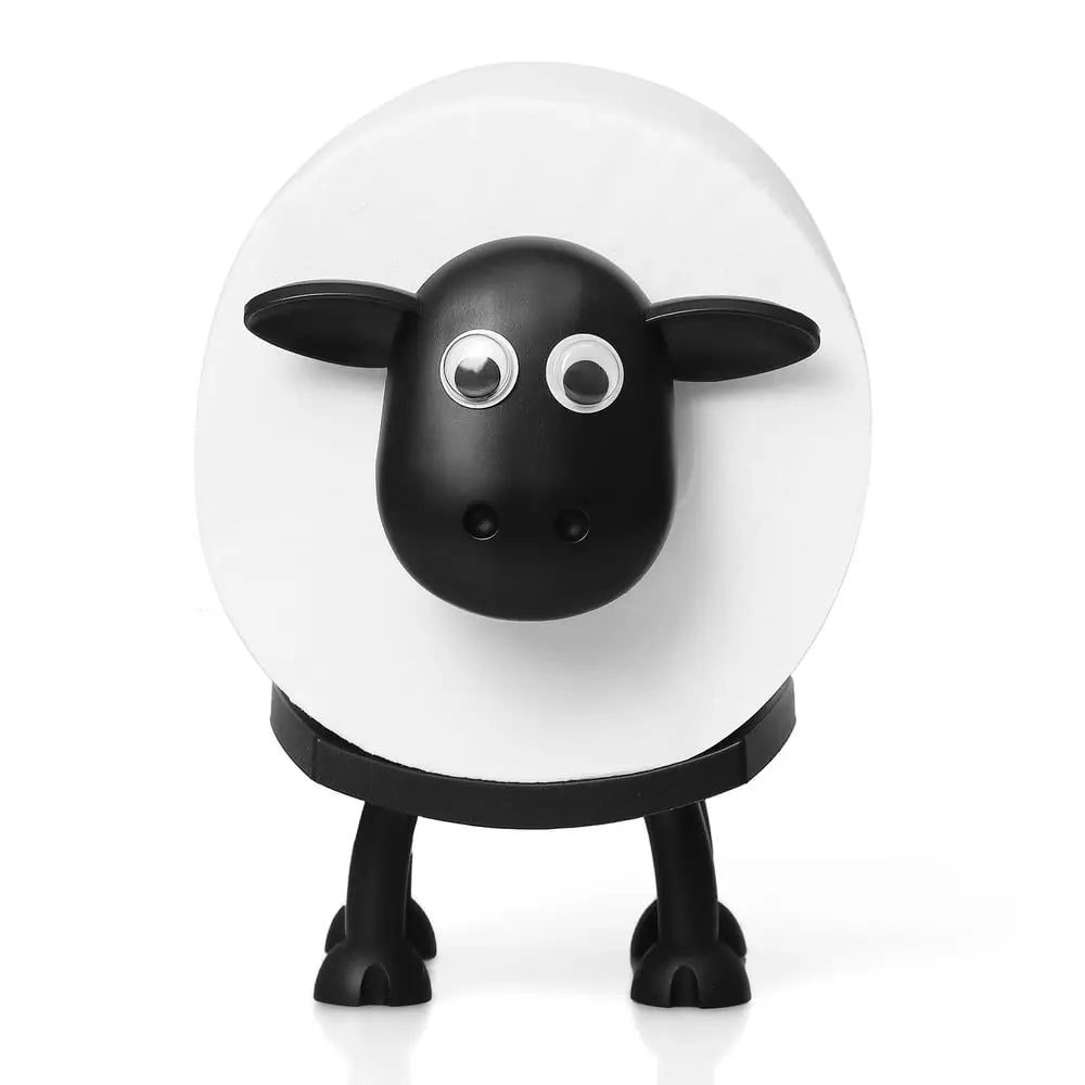 Schaap Toiletpapierhouder 3D-Geprint Vrijstaand Zwart PLA Badkamer WC Decoratief Design | Sansoti