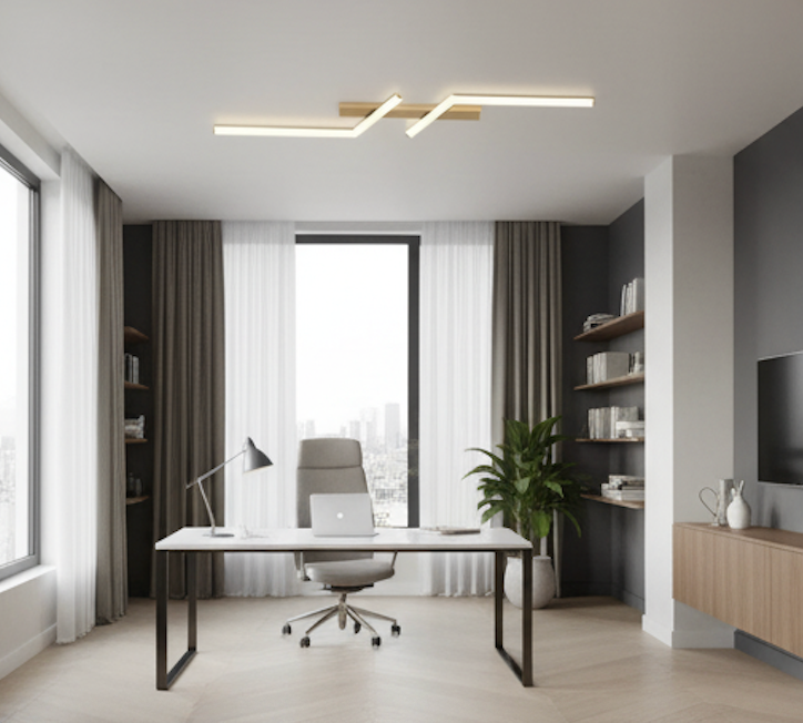 Plafondlamp LED Dimbaar Rechthoekig Goud Zwart 60-120cm Modern Plafondverlichting Woonkamer Slaapkamer | Sansoti