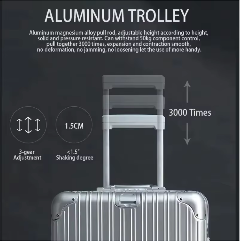 Aluminium Magnesium Koffer Zakelijk TSA Slot 360° Wielen Berlin | Sansoti