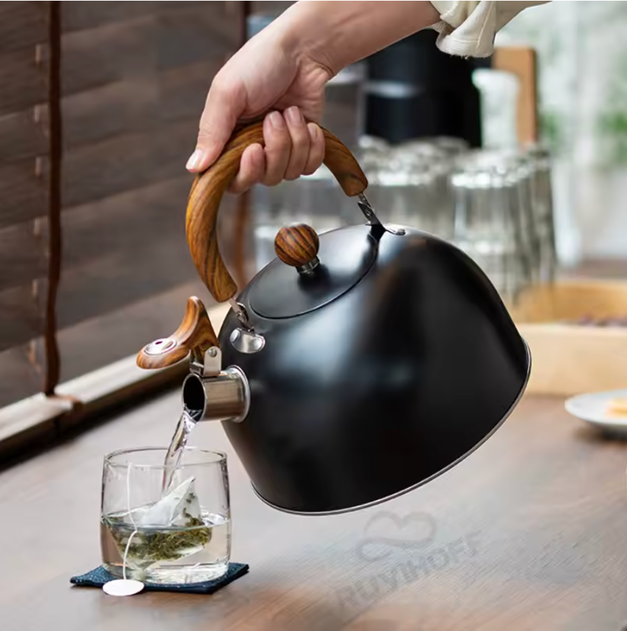 Bouilloire sifflante en acier inoxydable 3L – Chauffage rapide et poignée ergonomique | Sansoti