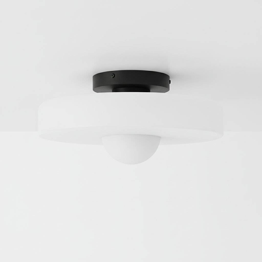 Round Glass Ceiling Lamp 25cm Warm Light Living Room Kitchen Hallway Bedroom Minimalist Modern LED Ceiling Light | Sansoti