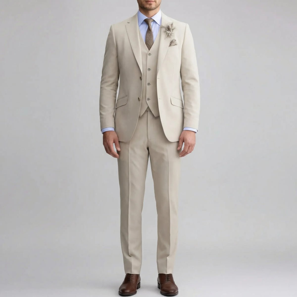 Driedelig Slim-Fit Herenpak met Colbert Gilet Pantalon voor Bruiloft Gala Zakelijk Feest Ceremonie Smoking | Sansoti