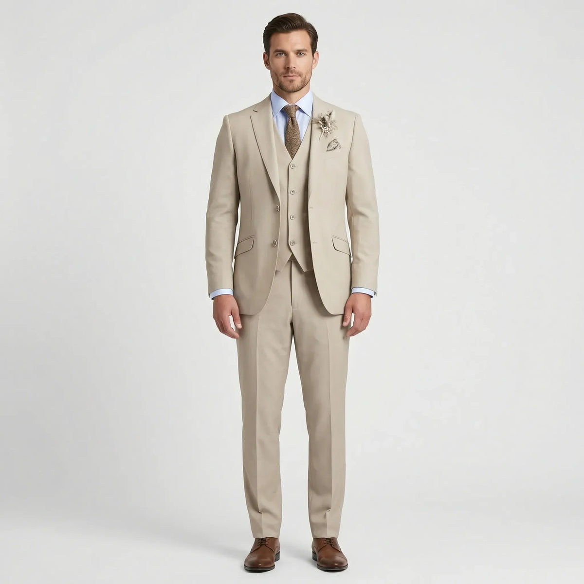 Driedelig Slim-Fit Herenpak met Colbert Gilet Pantalon voor Bruiloft Gala Zakelijk Feest Ceremonie Smoking | Sansoti