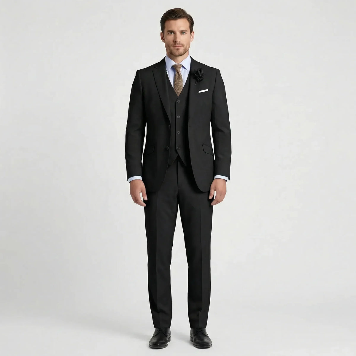 Driedelig Slim-Fit Herenpak met Colbert Gilet Pantalon voor Bruiloft Gala Zakelijk Feest Ceremonie Smoking | Sansoti