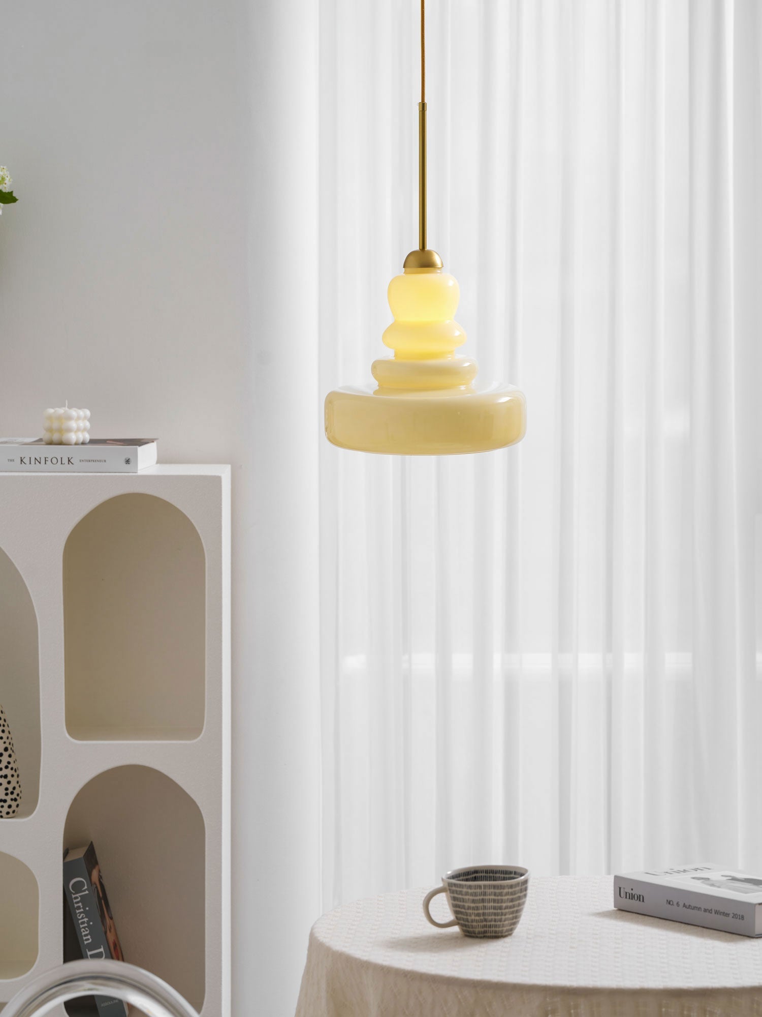 Glazen Hanglamp Industrieel Design Amber & Beige Schoolhouse E26/E27 Fitting Ø30cm voor Woonkamer Keuken Eetkamer | Sansoti