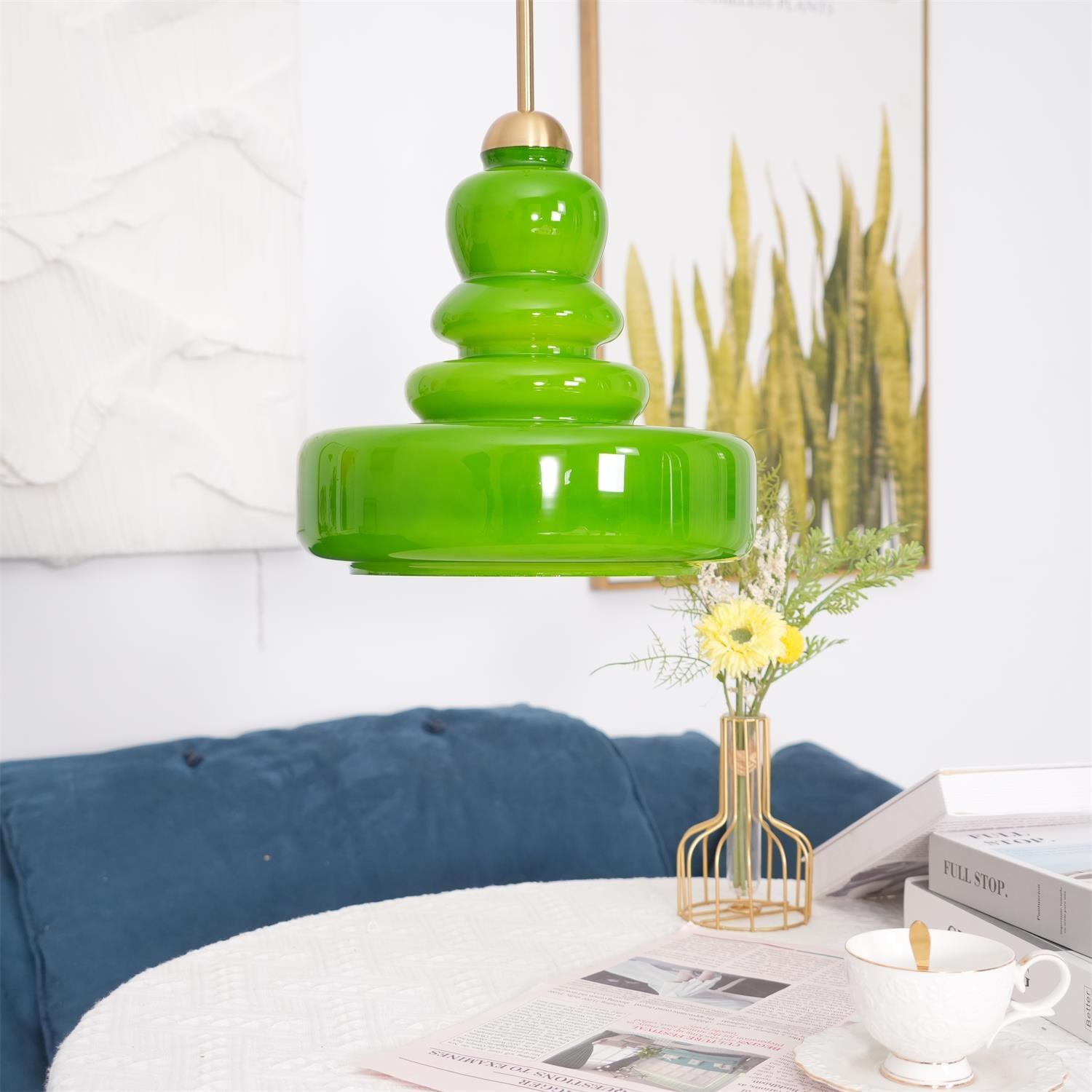 Glazen Hanglamp Industrieel Design Amber & Beige Schoolhouse E26/E27 Fitting Ø30cm voor Woonkamer Keuken Eetkamer | Sansoti