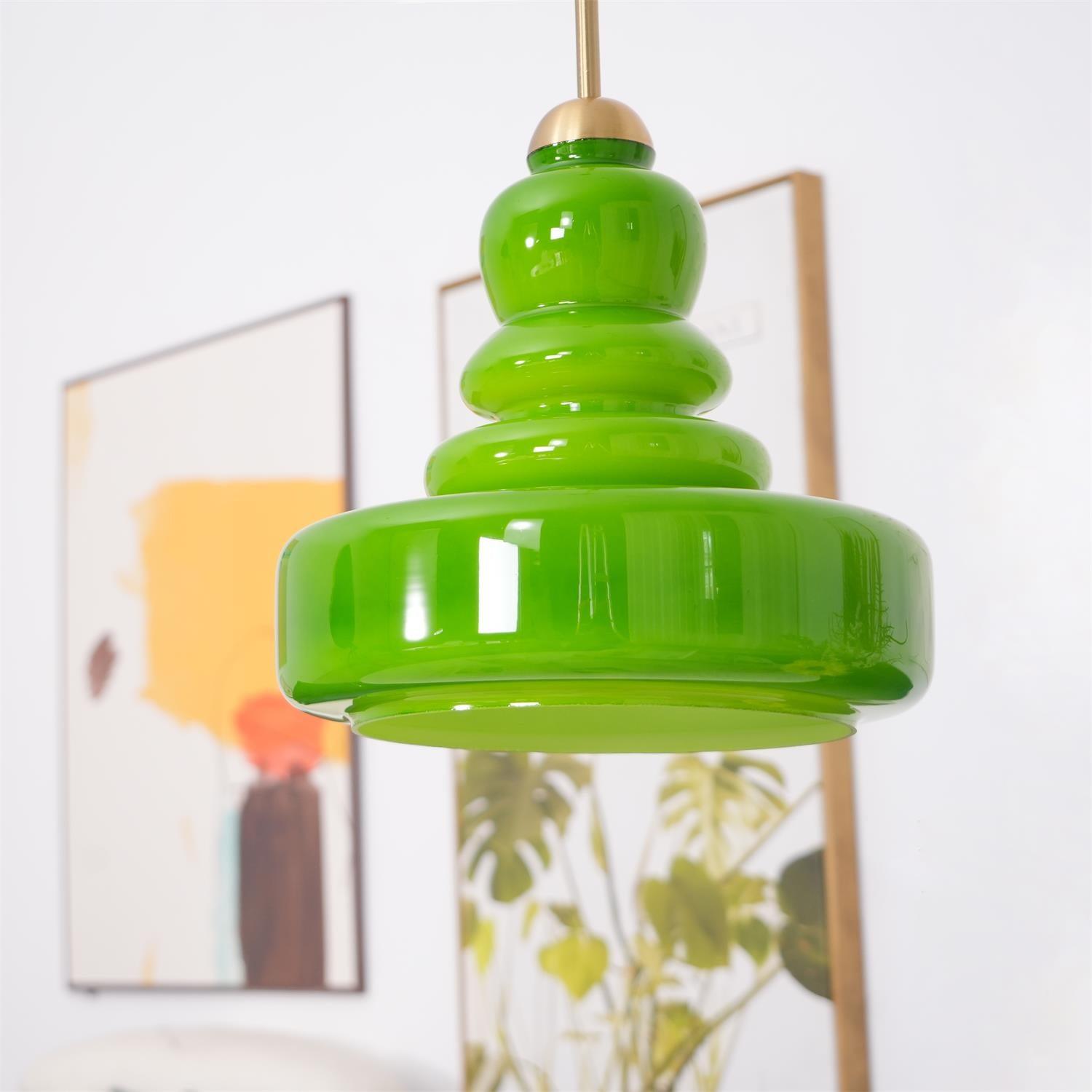 Glazen Hanglamp Industrieel Design Amber & Beige Schoolhouse E26/E27 Fitting Ø30cm voor Woonkamer Keuken Eetkamer | Sansoti