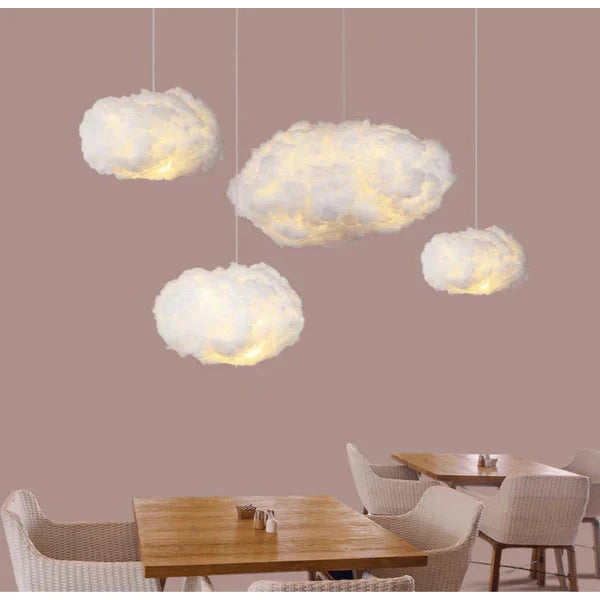 Wolken Hanglamp Katoen Zacht Warm LED Wit 40cm Slaapkamer Plafondlamp | Sansoti