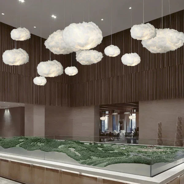 Wolken Hanglamp Katoen Zacht Warm LED Wit 40cm Slaapkamer Plafondlamp | Sansoti