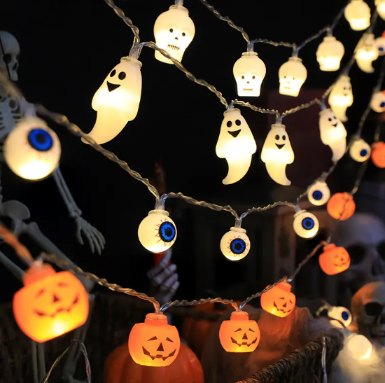 LED Slinger Halloween Figuren 150cm 10 Lampjes Griezelige Sfeerverlichting Decoratie voor Feest en Party | Sansoti