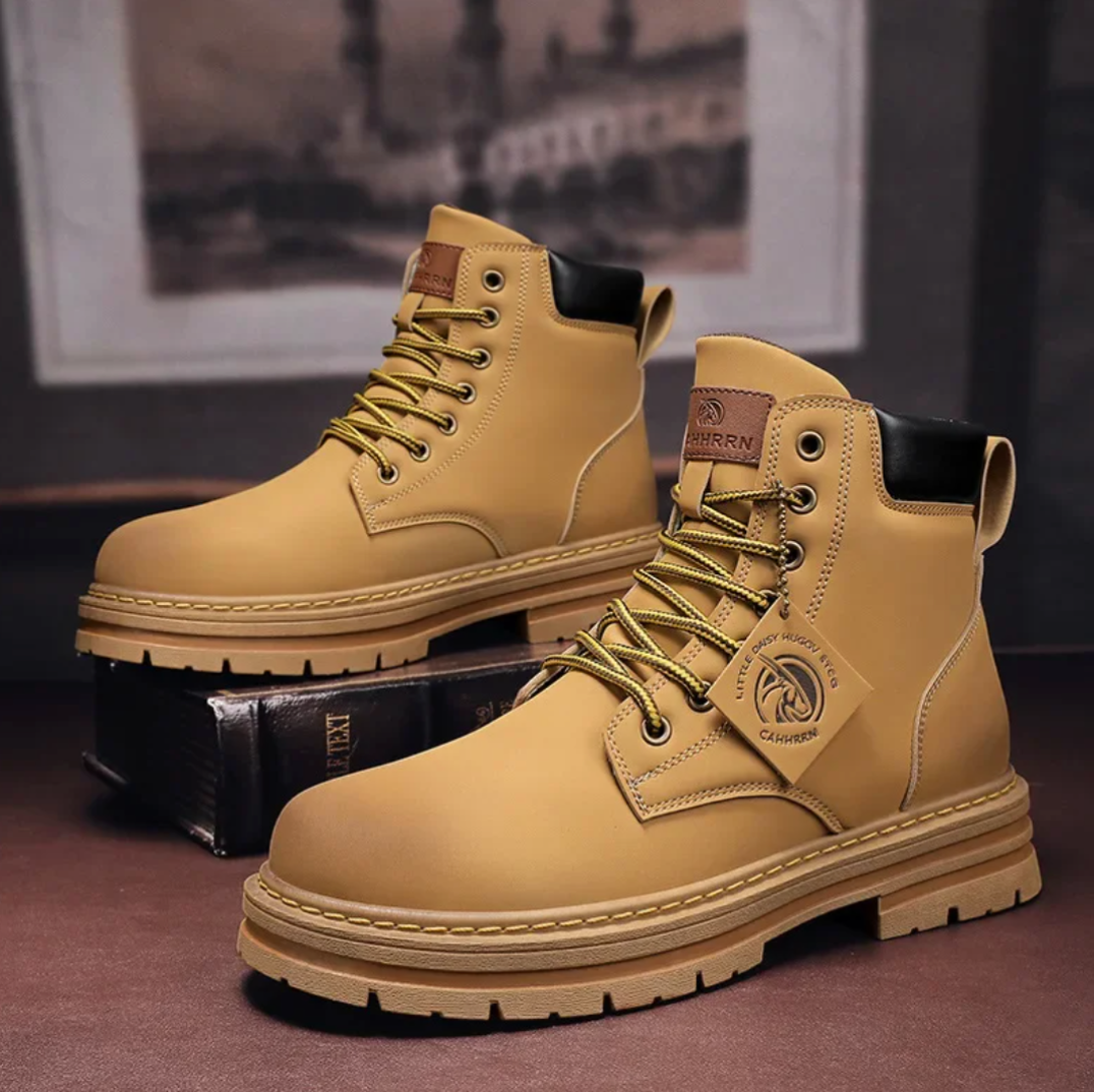 Heren Veterlaars met Orthopedische Steun Zwart Bruin Grijs | Leer Antislip Zool Comfortabel | Sansoti