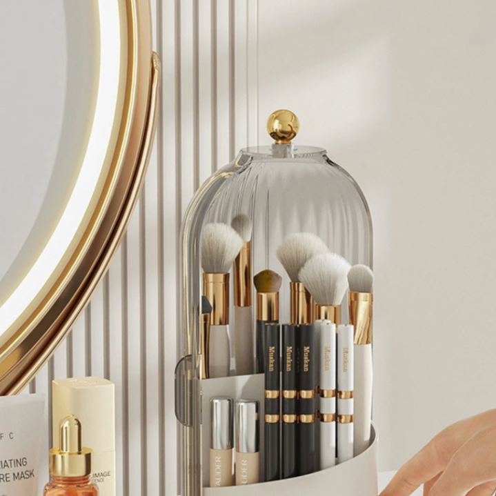 Draaibare Acryl Make-up Organizer – 360° Cosmetica Opbergbox Transparant Waterdicht – Beauty Display Standaard voor Badkamer en Kaptafel | Sansoti
