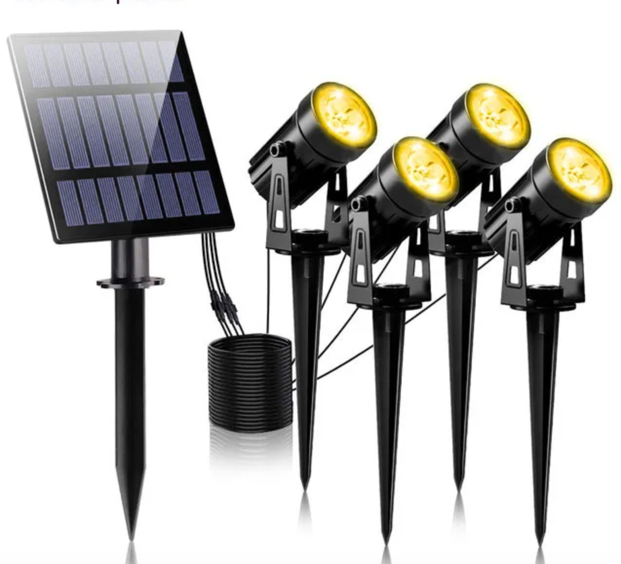 Solar Spotlights Set van 5 Tuinspots met Zonnepaneel Verstelbaar Buitenverlichting Waterdicht IP65 | Sansoti