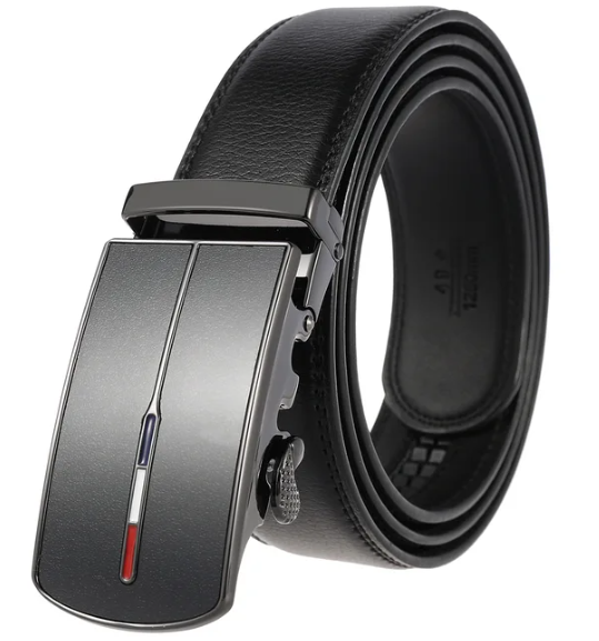 Automatische Herenriem Luxe Rundleer 3,5cm Breed Stijlvolle Gesp Elegante Broekriem Business | Sansoti