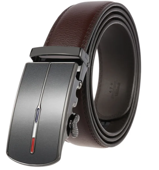 Automatische Herenriem Luxe Rundleer 3,5cm Breed Stijlvolle Gesp Elegante Broekriem Business | Sansoti