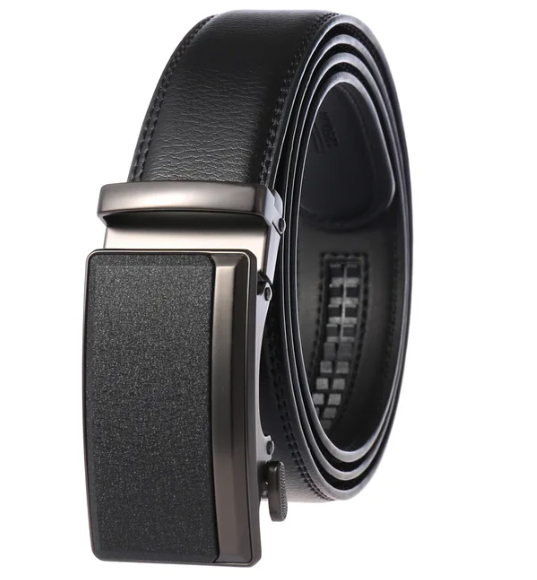 Automatische Herenriem Luxe Rundleer 3,5cm Breed Stijlvolle Gesp Elegante Broekriem Business | Sansoti