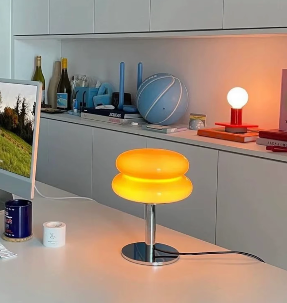 Bauhaus Tafellamp Glas Design Italiaans Dimbaar LED Nachtlamp USB | Sansoti