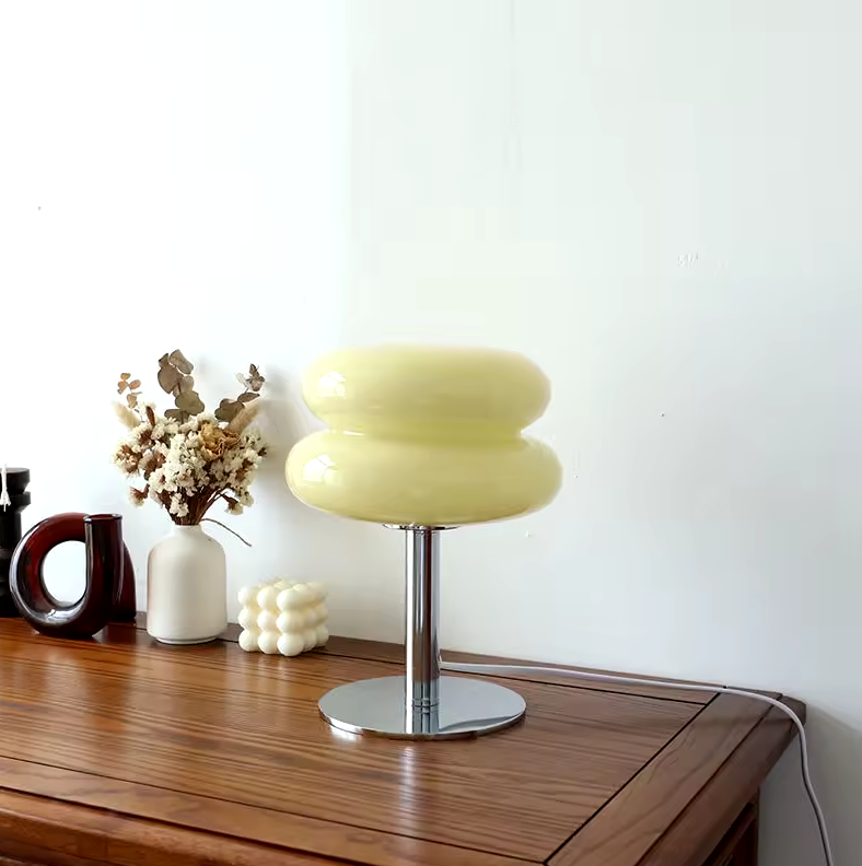 Bauhaus Tafellamp Glas Design Italiaans Dimbaar LED Nachtlamp USB | Sansoti
