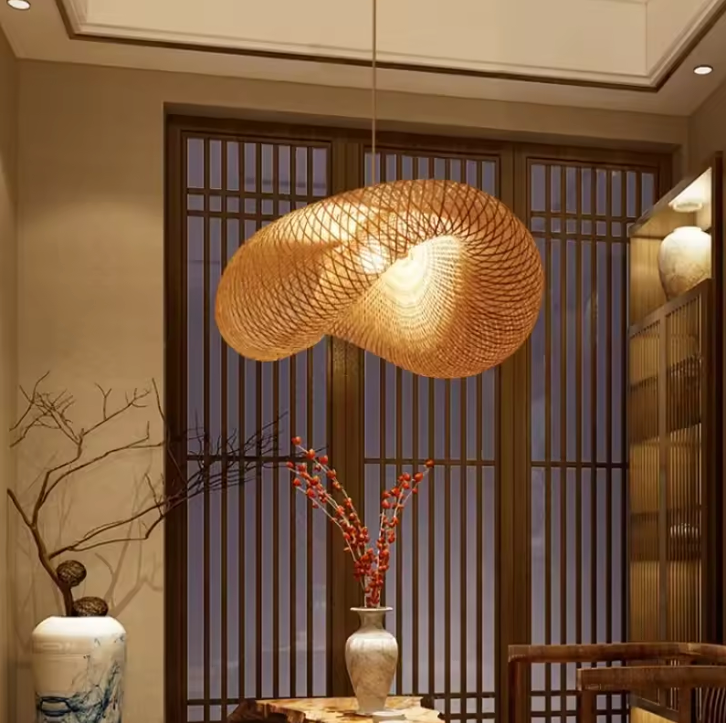 Bamboe Hanglamp Japans Design Handgeweven 40-80cm E27 | Sansoti