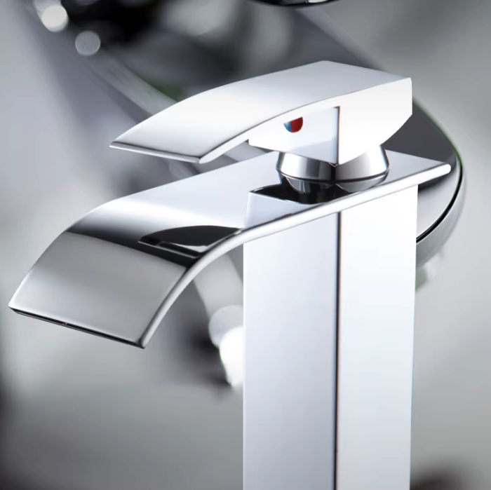 Robinet Cascade pour Lavabo Inox Eau Chaude Froide Mitigeur Noir Or Argent | Restfield