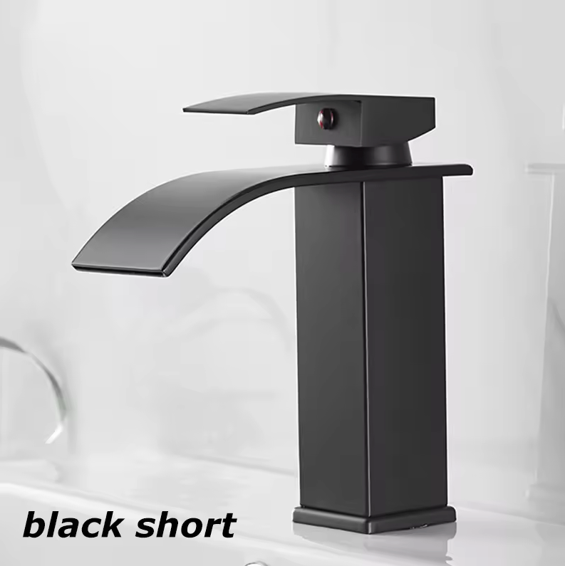 Robinet Cascade pour Lavabo Inox Eau Chaude Froide Mitigeur Noir Or Argent | Restfield