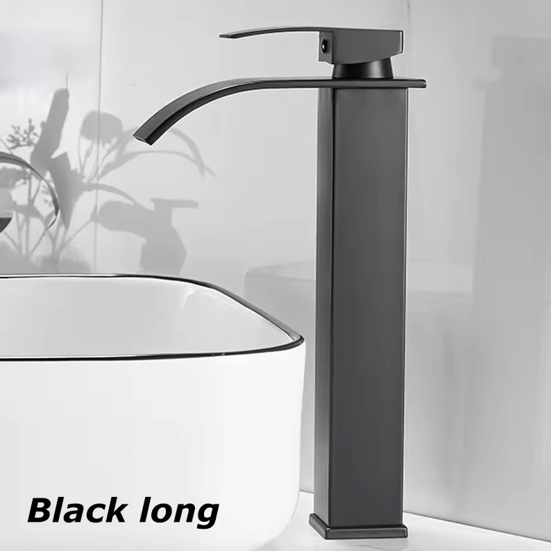 Robinet Cascade pour Lavabo Inox Eau Chaude Froide Mitigeur Noir Or Argent | Restfield