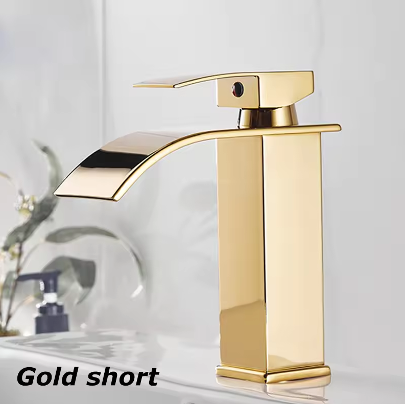 Robinet Cascade pour Lavabo Inox Eau Chaude Froide Mitigeur Noir Or Argent | Restfield