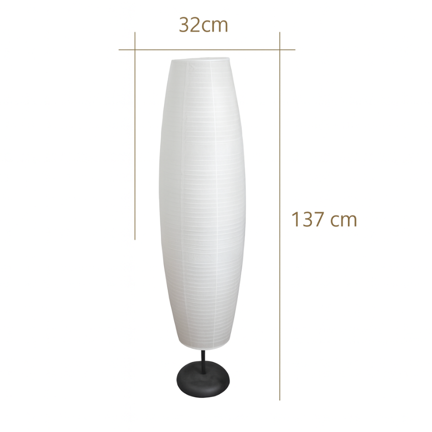 Stehleuchte Reispapier Säule 2xE14 137cm Wohnzimmer Schlafzimmer Skandinavische Stehlampe Weiß Papier Schirm Stimmungslicht | Restfield