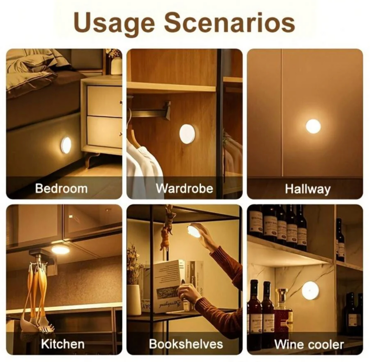 Rotatable Motion Sensor Wall Lamp LED Rechargeable Magnetic 360° Rotatable Acrylic Night Light 8x9cm | Sansoti