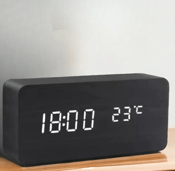 Réveil en Bois LED avec Activation Vocale & Design Minimaliste – Restfield