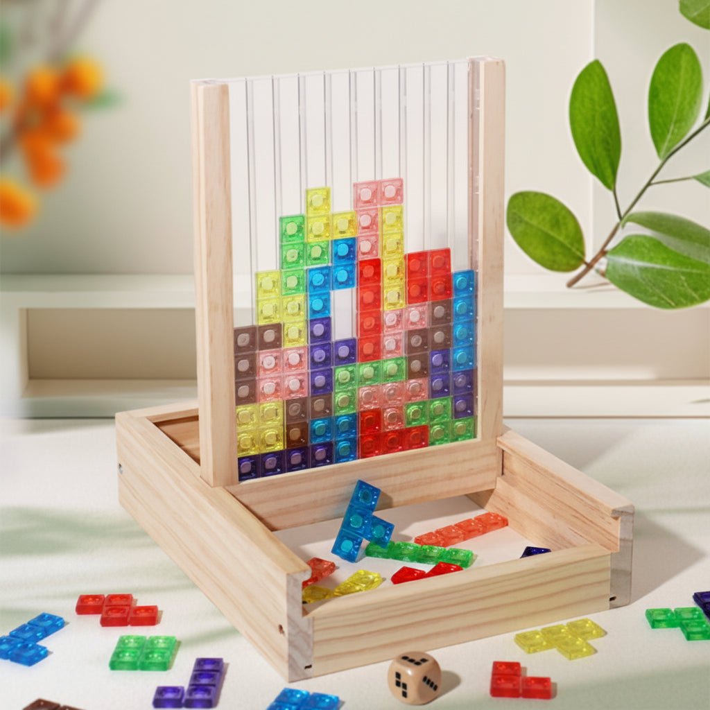 Puzzle en Bois Blocs Tetris Jouet Éducatif Durable Coloré Famille | Restfield